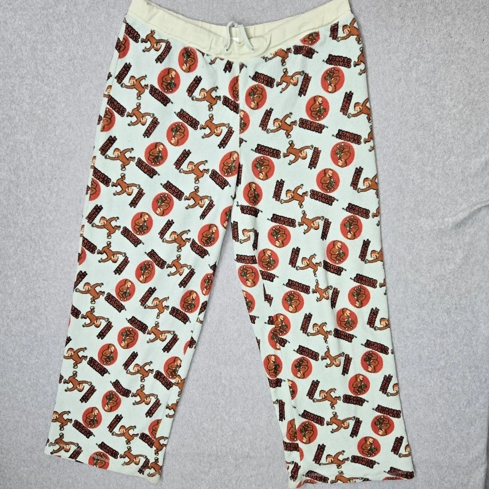 VINTAGE Curious George Men Sleepwear XXL Pajama Pants Sweatpants Fleece